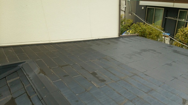 加古川市で雨漏り修理！カラーベスト屋根をリッジウェイでカバー工法施工し根本改善